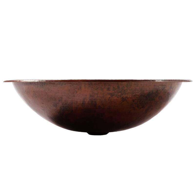 Schrodinger Copper 19" Oval Dual Flex Bath Sink with Ashfield Faucet Kit