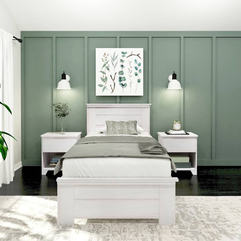 Plank and Beam Farmhouse Twin Bed with Panel Headboard
