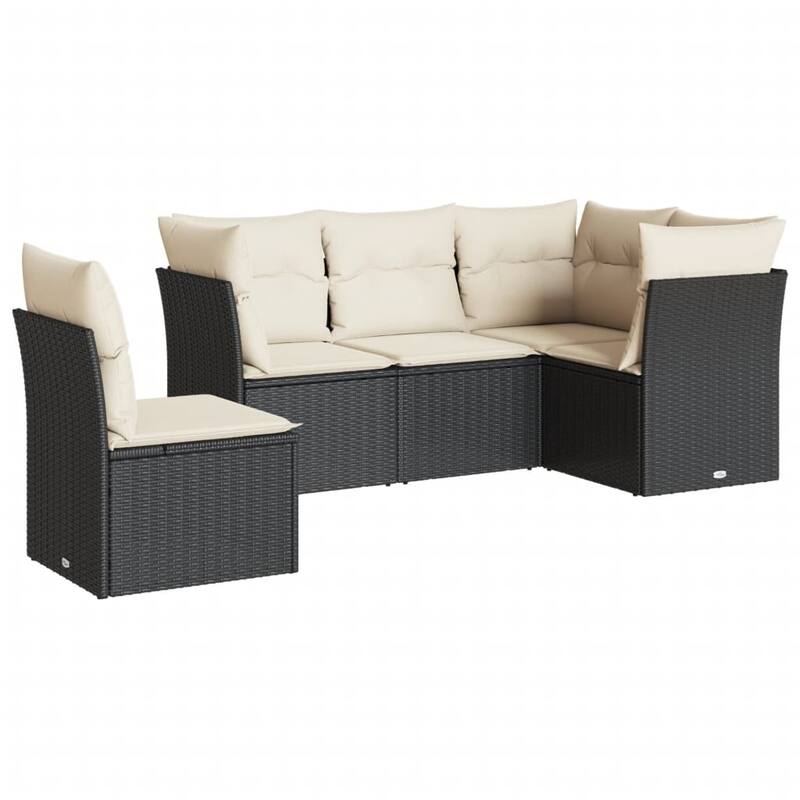 vidaXL Garden Sofa Set Black