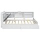 preview thumbnail 26 of 32, L-Shaped Platform Bed with Storage Headboard with Left Shelf and 2 Drawer