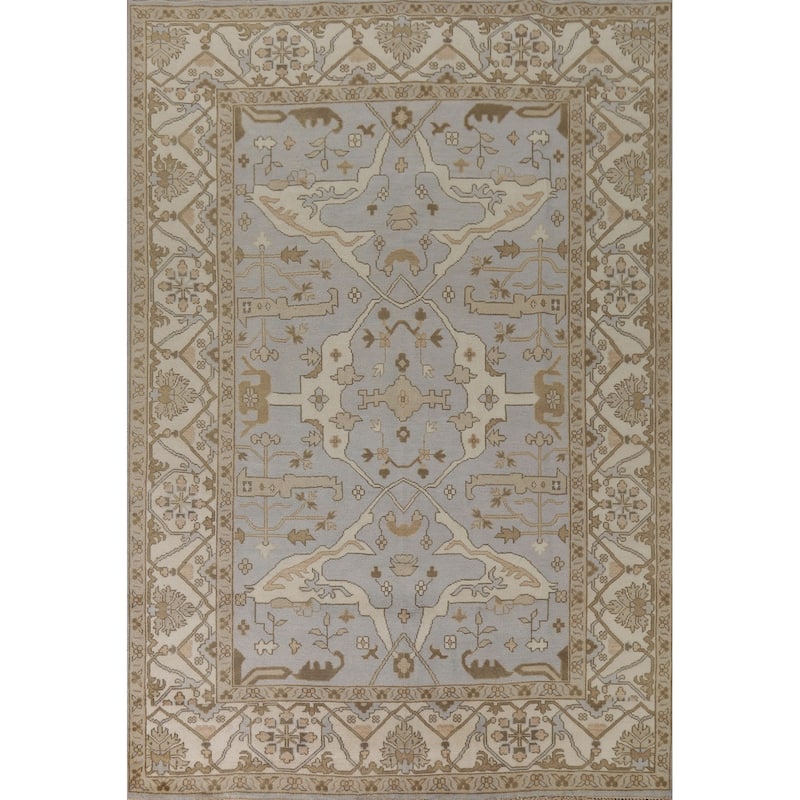 Oushak Oriental Area Rug Hand-Knotted Wool Carpet - 9'0"x 11'10"