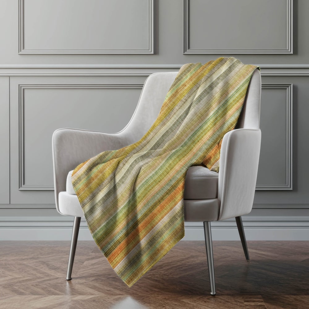 Premium Machine Washable Contemporary Stripe Sherpa Throw Blanket