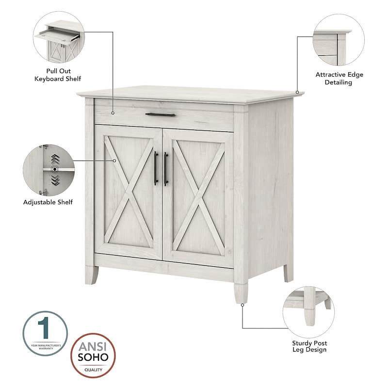 Key West Secretary Desk with Storage Cabinet by Bush Furniture