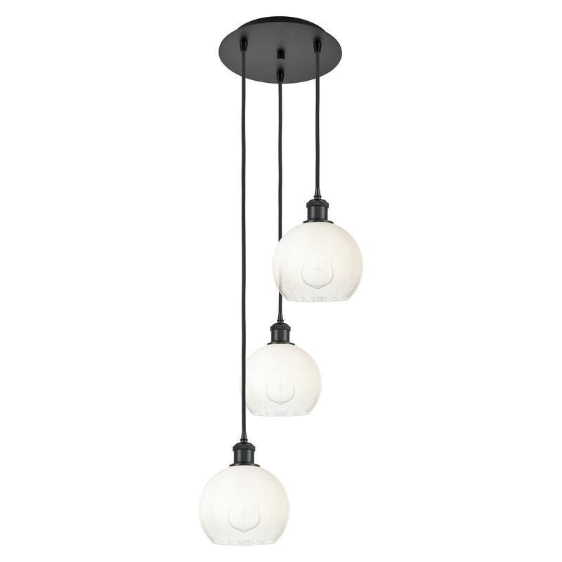 Innovations Lighting Endless Possibilities Ballston - Brookhaven Globe - 3 Light 14" Cord Hung Multi Pendant - Matte Black/Opal