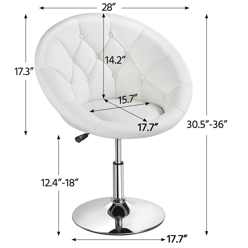 Yaheetech Modern Tufted Faux Leather Barrel Accent Chair