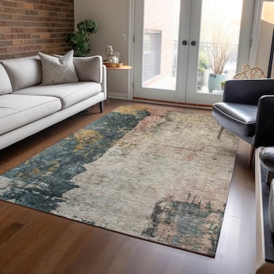 Machine Washable Indoor/ Outdoor Contemporary Chantille Rug
