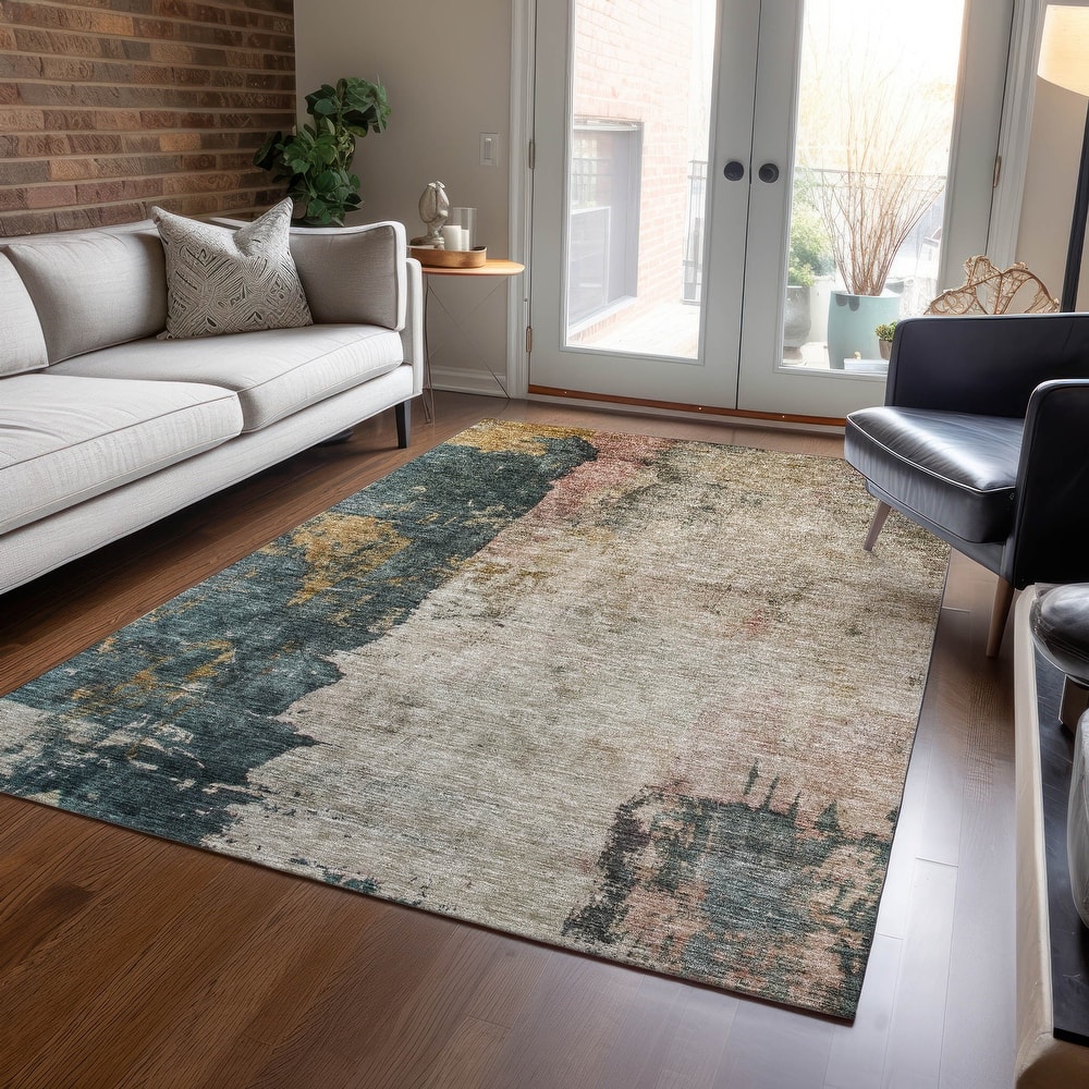 Machine Washable Indoor/ Outdoor Contemporary Chantille Rug