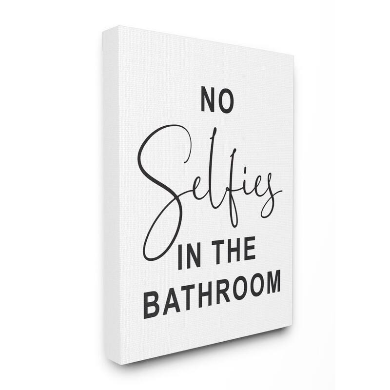 Stupell 'No Selfies' Funny Black and White Canvas - Multi-Color - 36 x 48