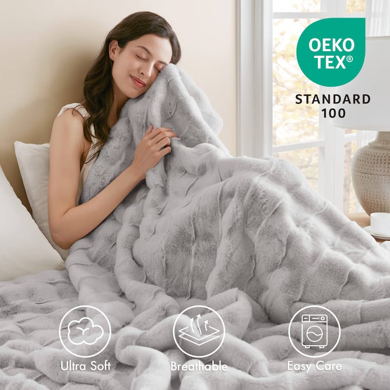 Madison Park Camille Faux Fur Throw