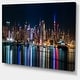 preview thumbnail 4 of 13, New York Midtown Night Panorama" Cityscape Wall Art on Canvas - Blue
