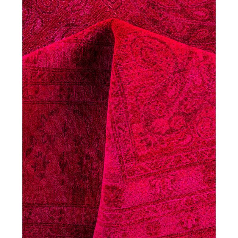 Overdyed One-of-a-Kind Hand-Knotted Area Rug - Pink - 12' 2" x 16' 4"