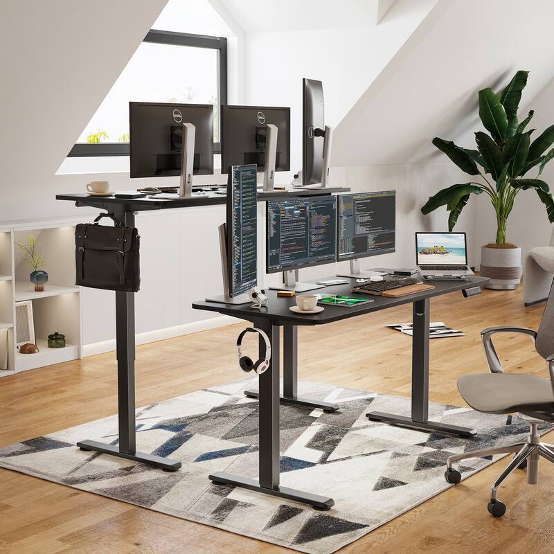 Electric Standing Desk Adjustable Height Sit Stand Home Office Desk with Splice Board