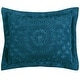 preview thumbnail 75 of 78, Better Trends Rio Collection in Floral Design 100% Cotton Tufted Unique Luxurious Machine Washable Tumble Dry Teal - Standard Sham