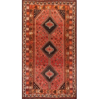 Shiraz Persian Vintage Area Rug Hand-knotted Wool Carpet - 5'2" x 9'3"
