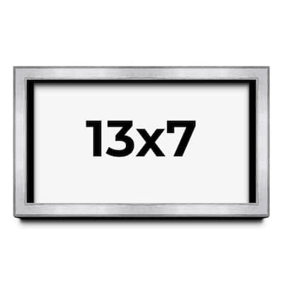 13x7 Shadow Box Frame Silver | 1.375 Inches Deep Real Wood
