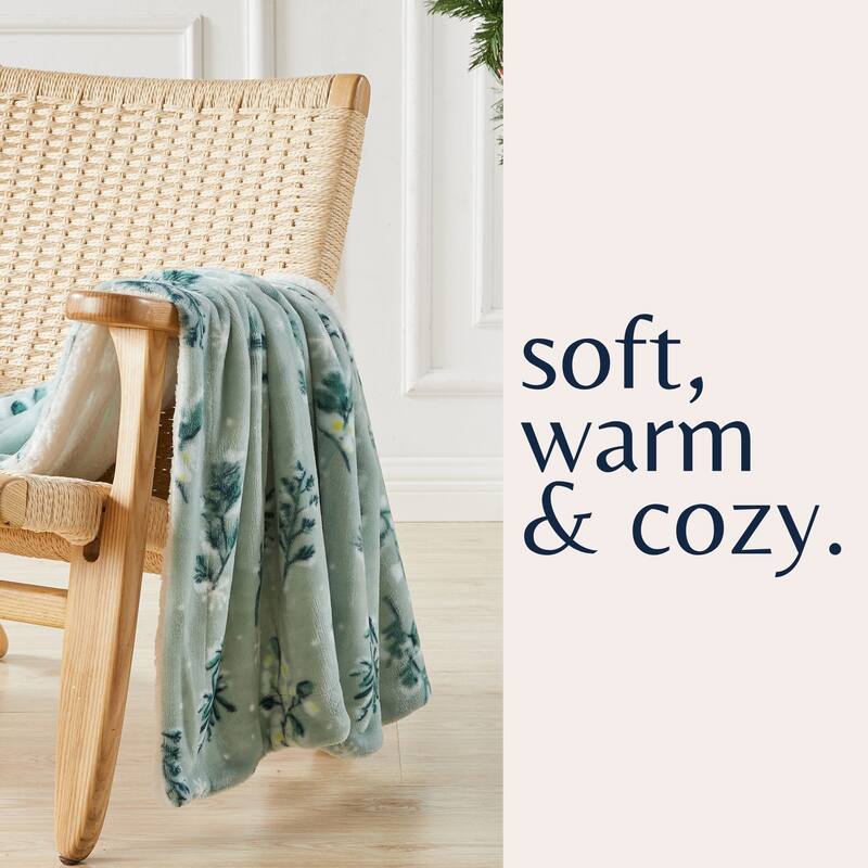 Linery & Co. Velvet Plush Reversible Sherpa Throw Blanket