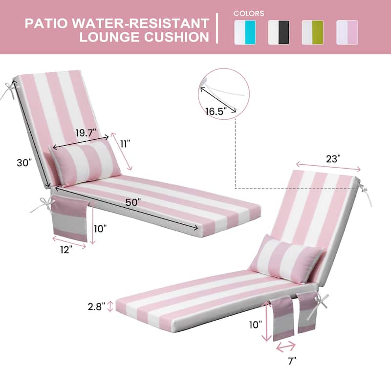 Pellebant Outdoor Lounge Chair Cushions with Pillow