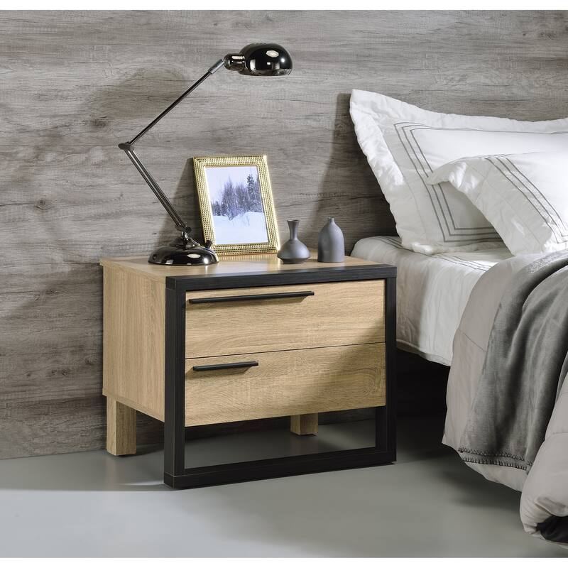 Accent Table, Brown Oak & Black Finish Vibe That Makes Your Decor Feel
