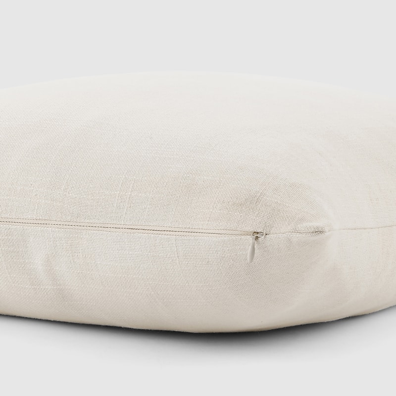 Washed and Distressed Cotton Decor Throw Pillow in Stone Washed