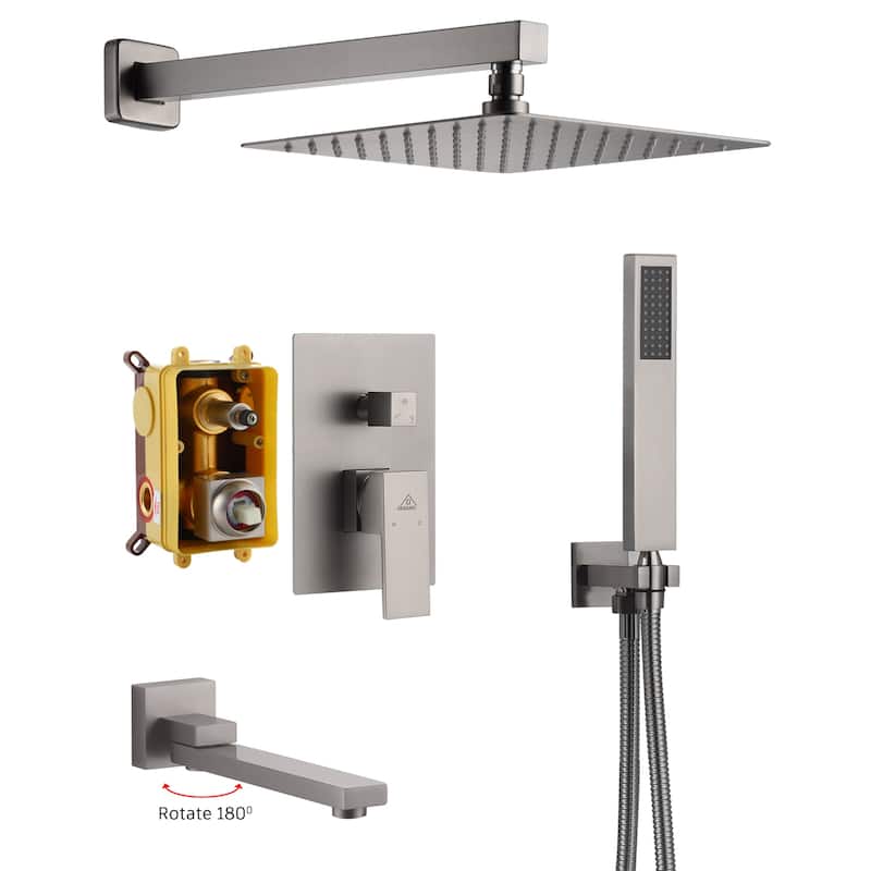 3 Function 10-inch Wall Mounted Dual Shower Heads Shower System