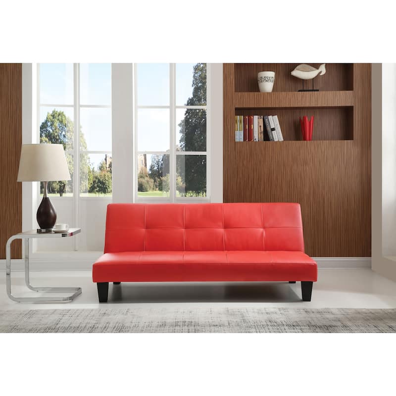 Alan Faux Leather Sofa Bed - Red