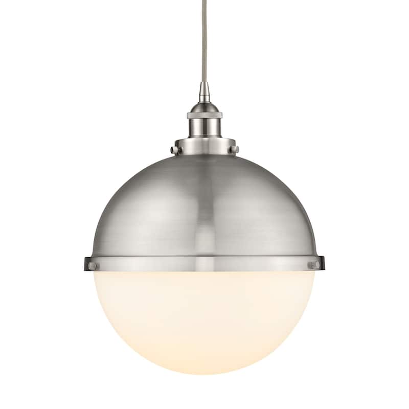 Innovations Lighting 616-1PH-16-13 Hampden Pendant Hampden 13" Wide - Brushed Satin Nickel / Matte White