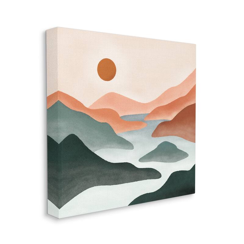 Stupell River Flowing Between Modern Valley Landscape Canvas Wall Art, Design by JJ Design House LLC