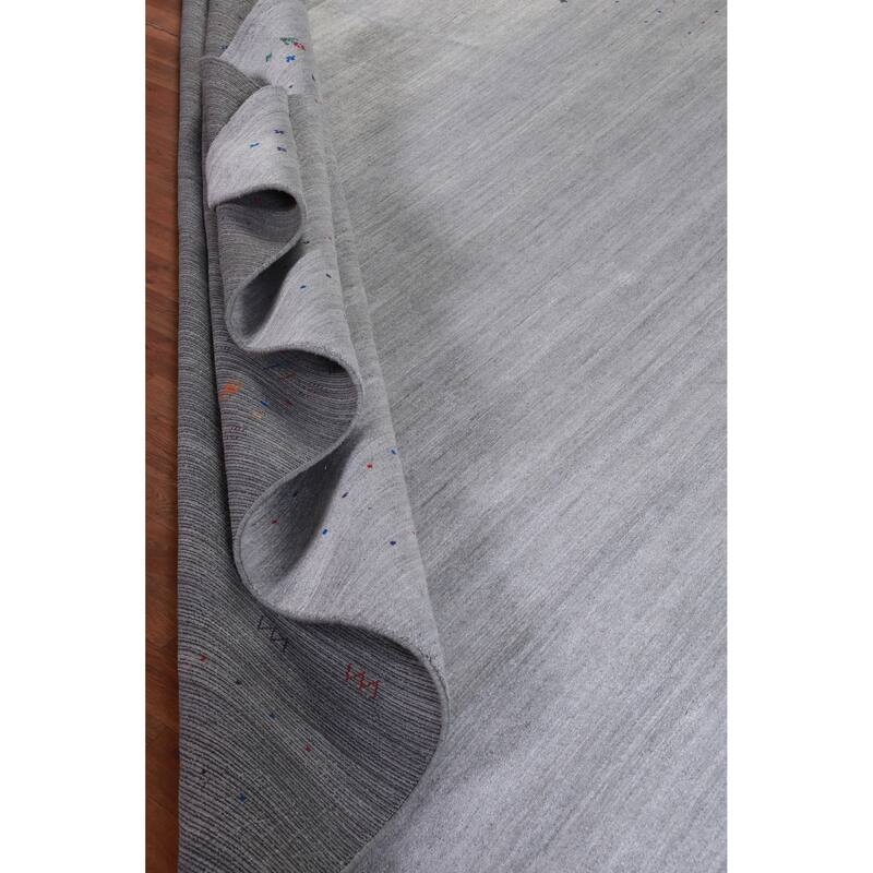 Hand Knotted Oriental 100% Wool Carpet Tribal Tribal Greys & Charcoal Gabbeh Area Rug - 12' 2'' X 9' 2''