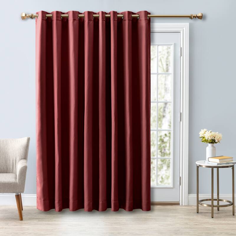 Ultimate Blackout Grommet Top Patio Curtain Panel - 112 Wide - 112"W x 84"L - Garnet