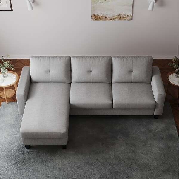 Compact L Shape Sofa for Small Spaces Polyester Upholstered Corner Couch with Ottoman Bed Bath Beyond 41521082
