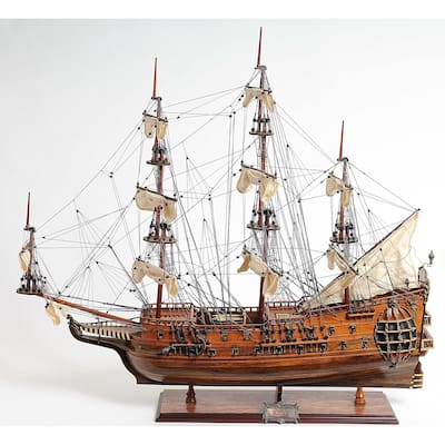 Fairfax Navy Ship Boat Model Sculpture - 34.25x10.5x32"