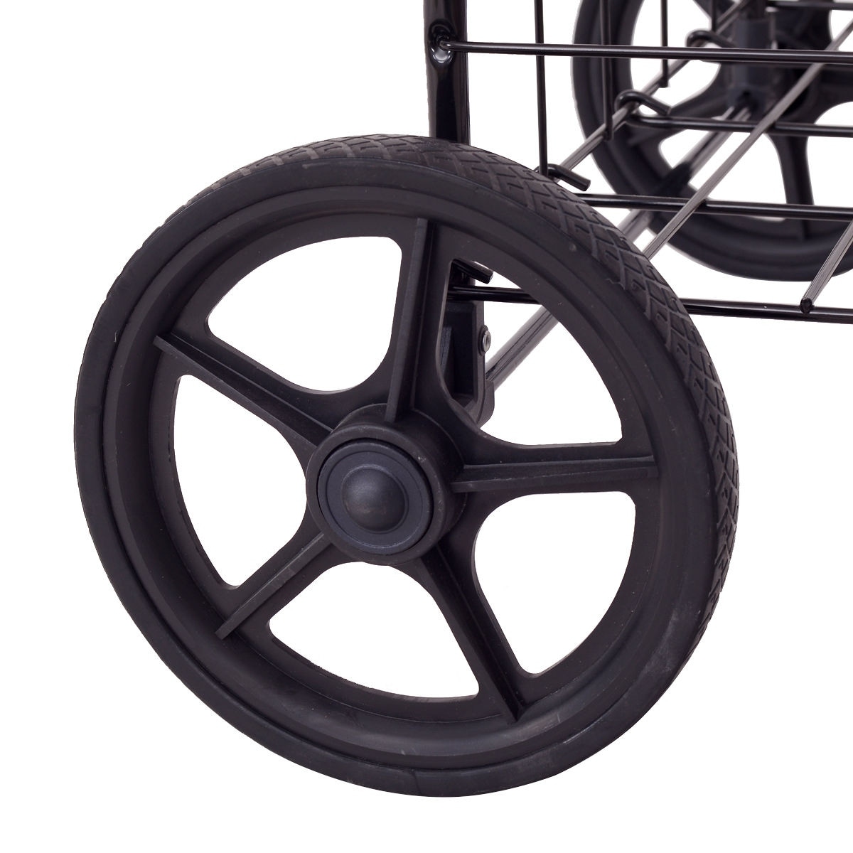 Folding Shopping Cart Jumbo Basket Grocery Laundry Travel w/ Swivel Wheels New 