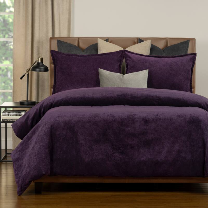 Mixology Padma 8 Piece Duvet Cover and Insert Set - Aubergine - Queen