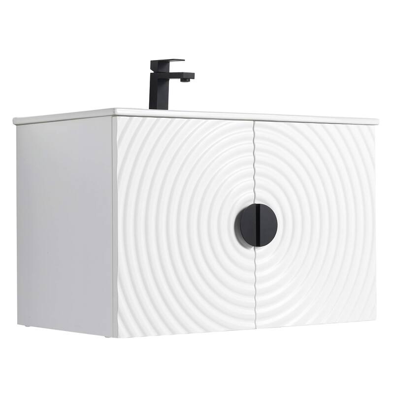 Pellabay Modern Bathroom Vanity with Fluted Circular Doors - Sink Included
