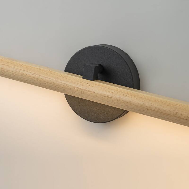 Adjustable Wood Dimmable LED Linear Wall Vanity Sconce Rustic Bathroom - 24.8 Inches