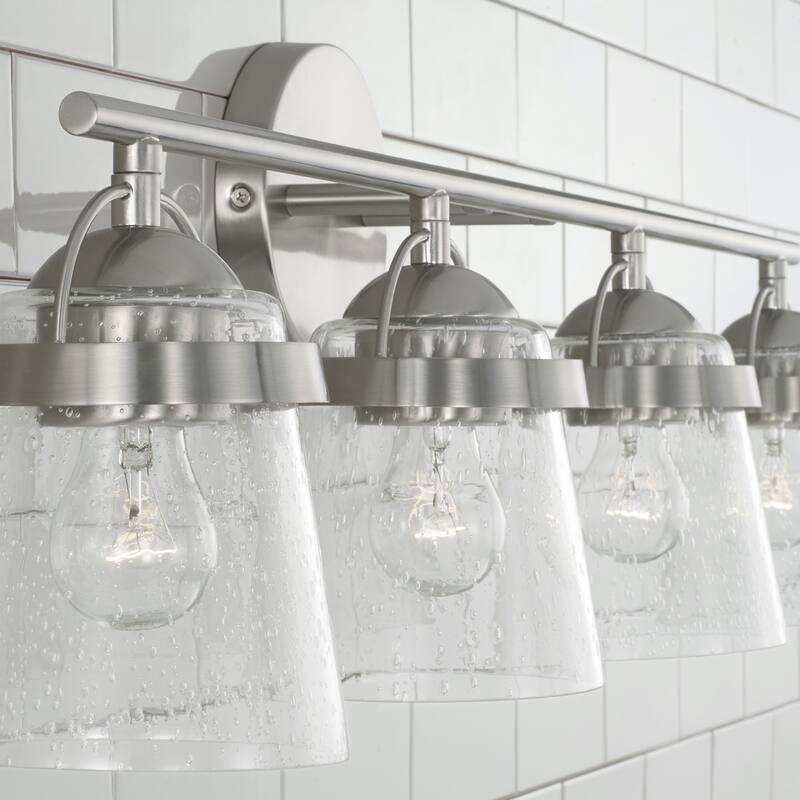 Madison 4-light Bath/ Vanity Fixture w/ Clear Seeded Glass