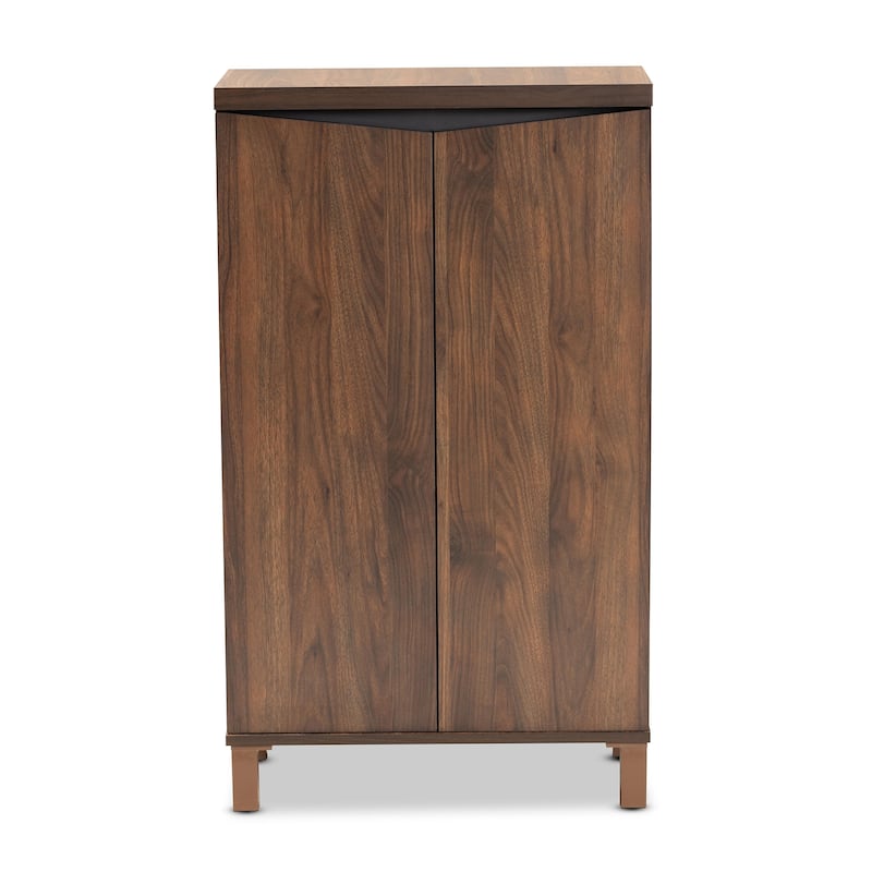 Talon Modern and Contemporary 2-Door Wood Storage Cabinet-Walnut Brown