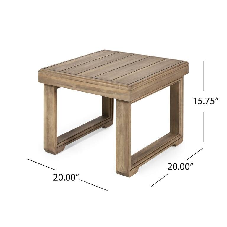 Outdoor Acacia Wood Side Table, Brown - Bed Bath & Beyond - 38239979