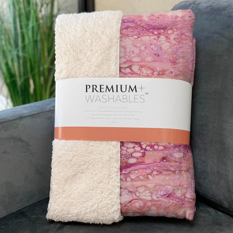 Premium Machine Washable ASB61 Abstract Modern Sherpa Throw Blanket
