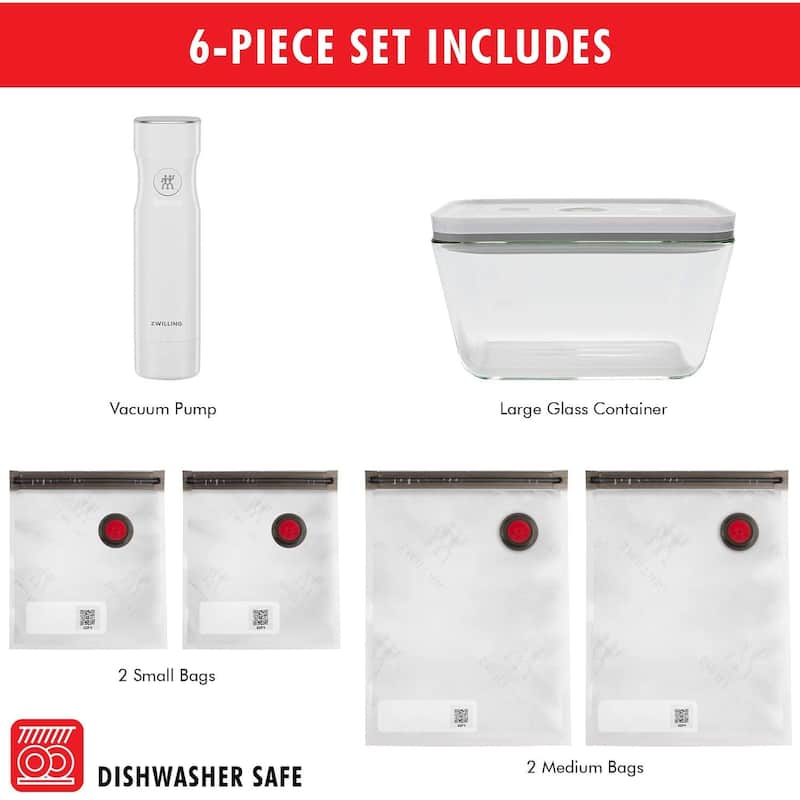 ZWILLING Fresh & Save 6-pc Glass Vacuum Starter Set