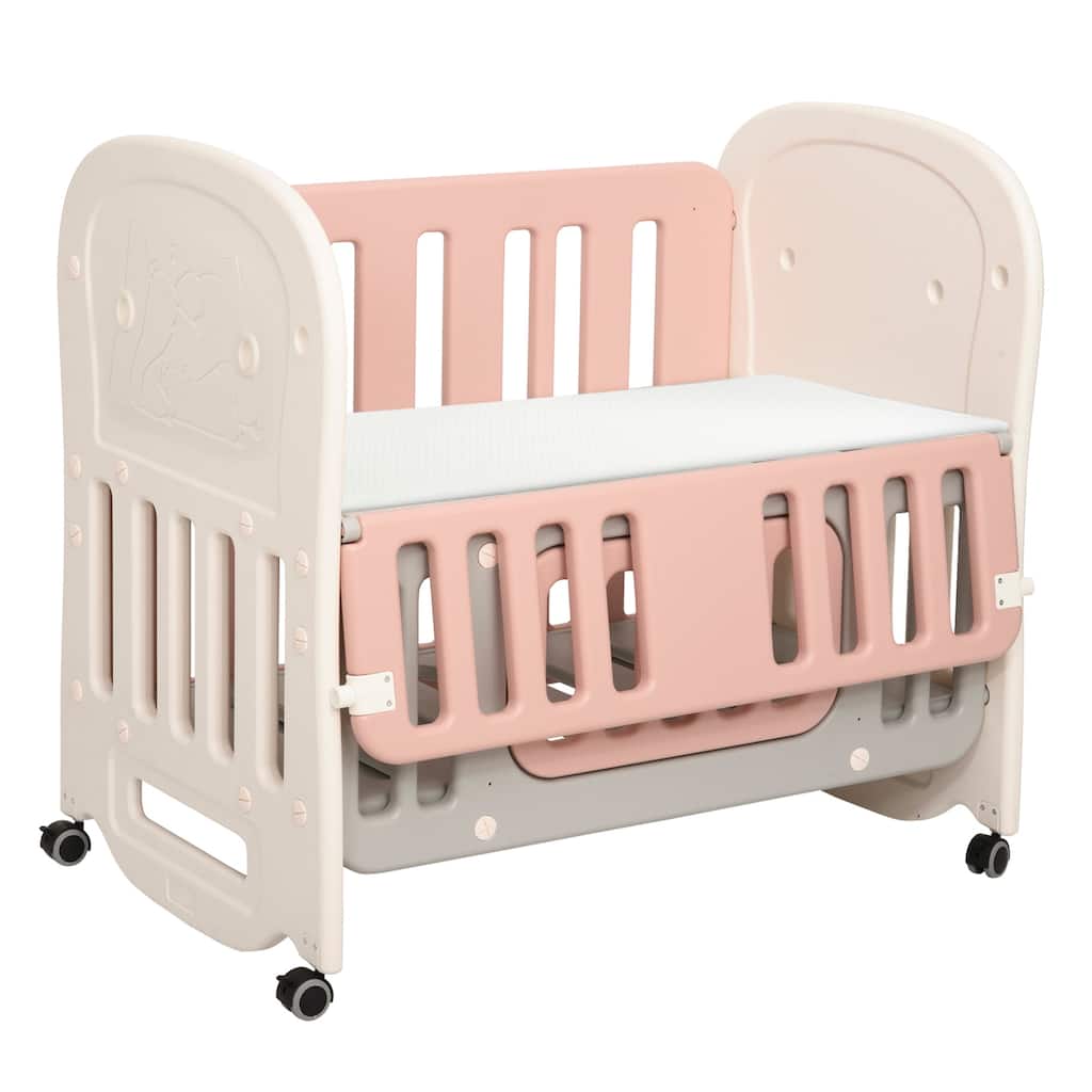 Qaba Foam Crib Toddler Mattress with Breathable Padding and Cover, Easy to Clean, 39" x 22", Pure White