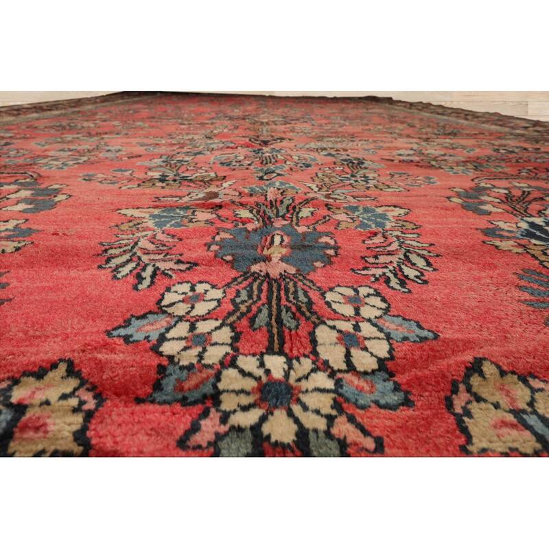 Hand Knotted Lilihaan Rose 100% Wool Traditional Oriental Area Rug - 9' 6'' x 25'