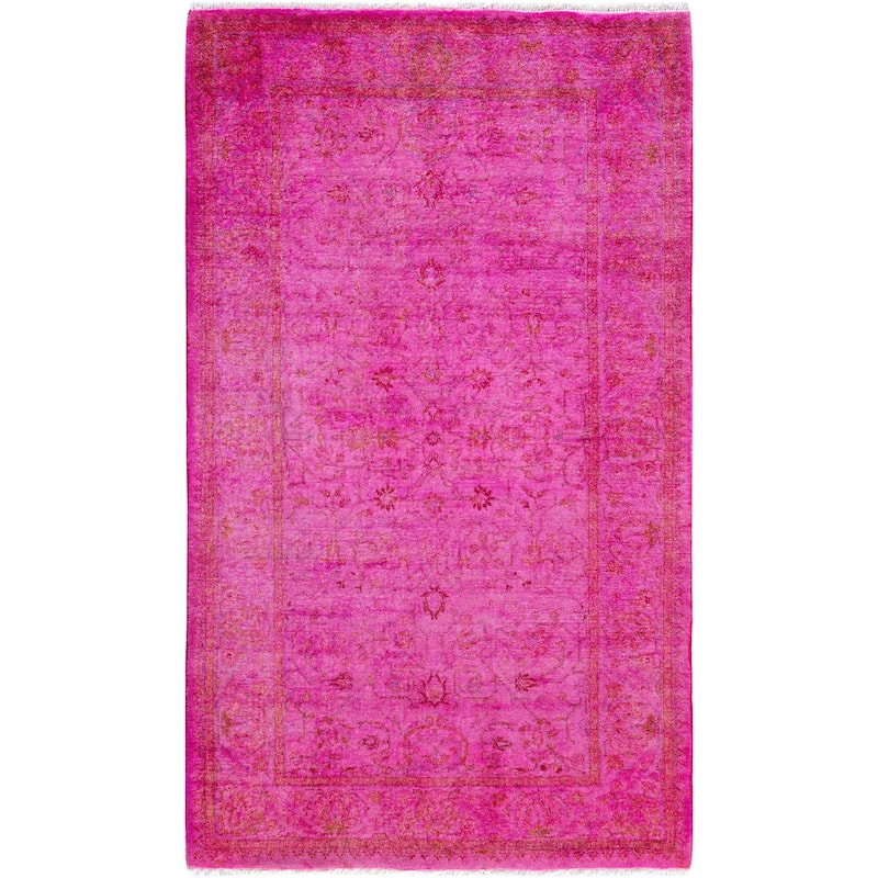Overdyed One-of-a-Kind Hand-Knotted Area Rug - Pink - 3' 1" x 5' 4"