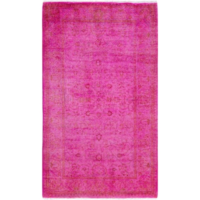 Overdyed One-of-a-Kind Hand-Knotted Area Rug - Pink - 3' 1" x 5' 4"