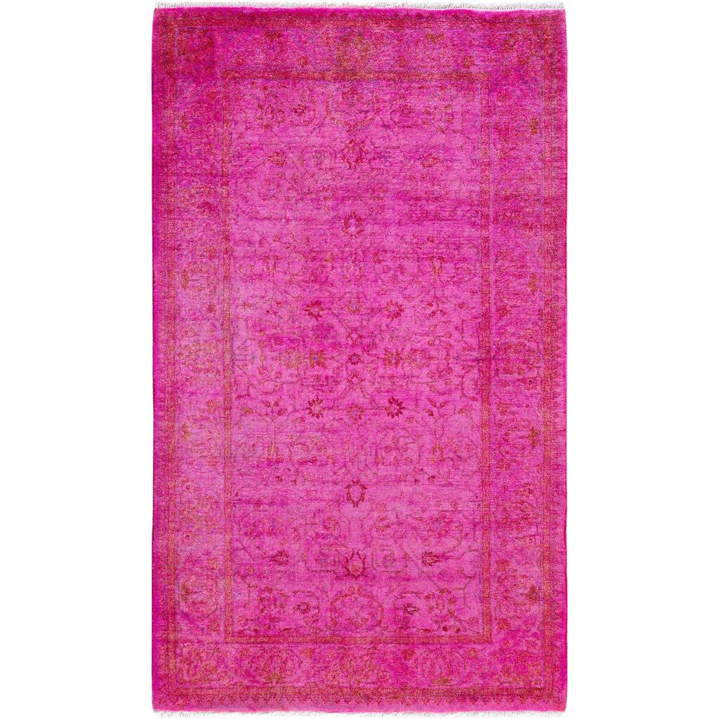 Overdyed One-of-a-Kind Hand-Knotted Area Rug - Pink - 3' 1" x 5' 4"