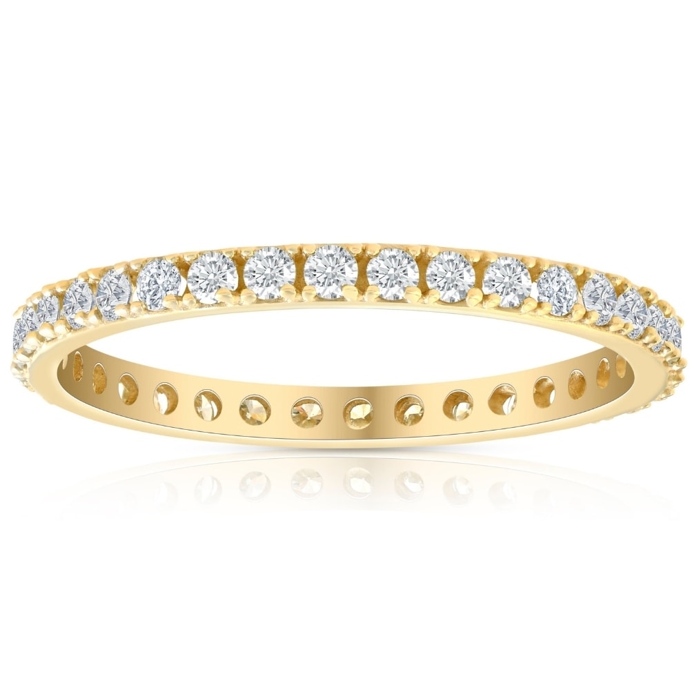 Bliss Diamond 1/2 Ct Diamond Eternity Ring 10k Yellow Gold Womens Stackable Anniversary Band