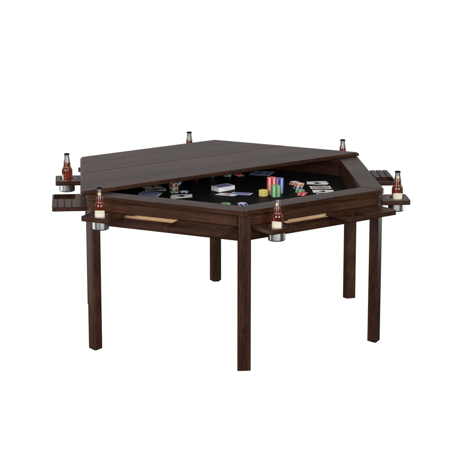 VEIKOUS Multifunctional Wood Gaming & Dining Table with Cup