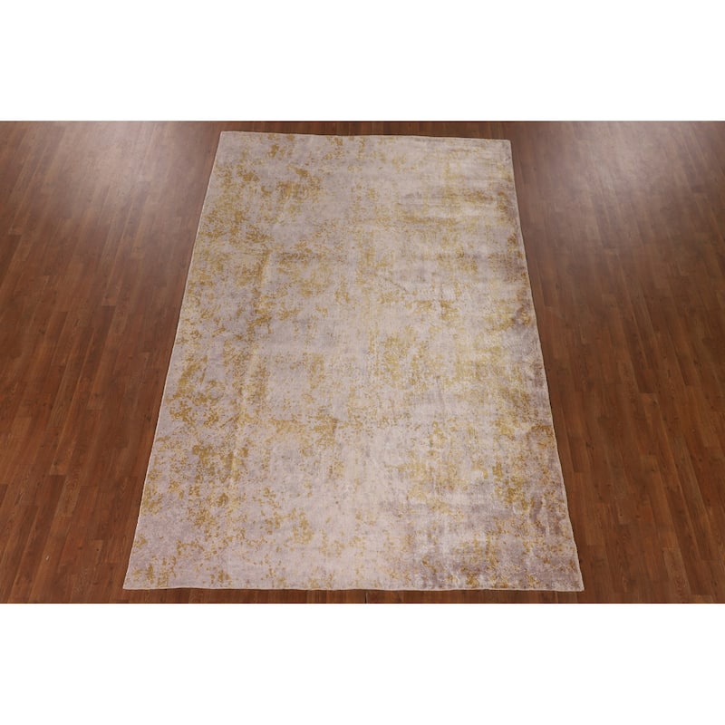 Modern Area Rug Hand-Knotted Abstract Bedroom Wool Carpet - 6'6"x 9'10"