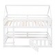 preview thumbnail 10 of 12, Twin over Twin Pine House-Shaped Bunk Kids Bed Frame with Fence-shaped Guardrail and Door for Bedroom, Easy to Assemble, Grey