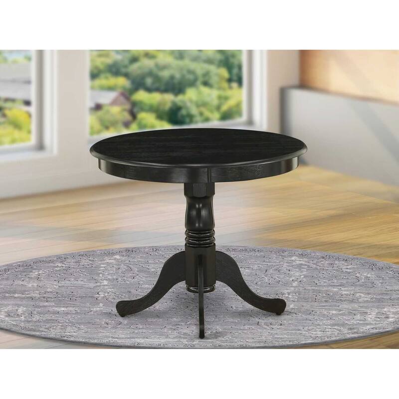 3-Piece Wirebrushed Black Solid Wood Top - Dining Room Set (Seats- 4)